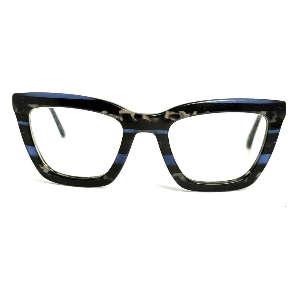 Coach HC 8203 L1630 Blue Glitter Varsity Stripe Cat Eye Eyeglass Frame 54-22-140